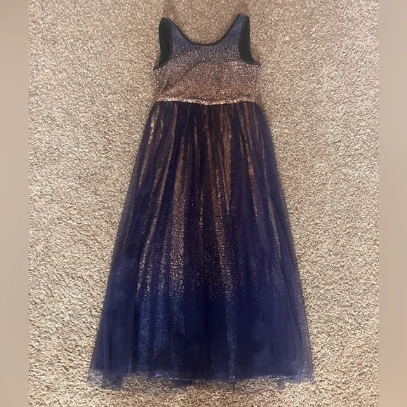 Hannah Banana | Dresses | Dilliards Dress Hannah Banana By Sara Sara Brand  Blue To Gold Sequin Youth | Poshmark
